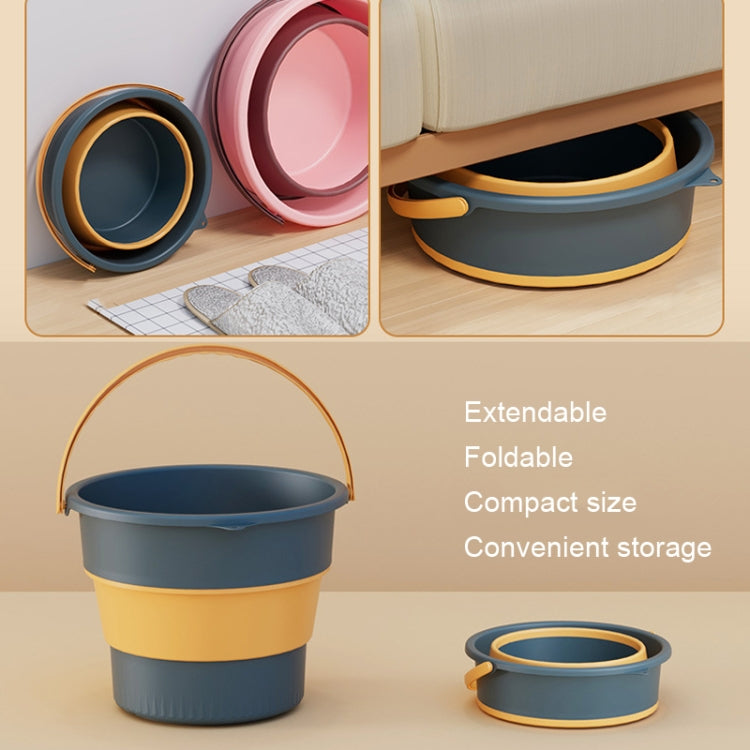 Small 4.6L Folding Thickened Portable Plastic Bucket Outdoor Fishing Barrel Car Travel Wash Barrel, Small 5L