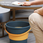 Xô nhựa gấp dày 10L cỡ trung, xô di động ngoài trời, thùng câu cá, thùng rửa xe du lịch, cỡ trung 10L