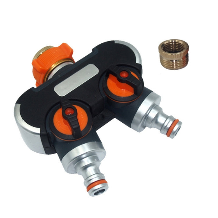Garden Irrigation And Watering One Pass Two Faucet Water Divider, With Plastic Adapter, With Copper Adapter, With Thread European Connector, With Thread European Connector+Plastic Nipple Connector
