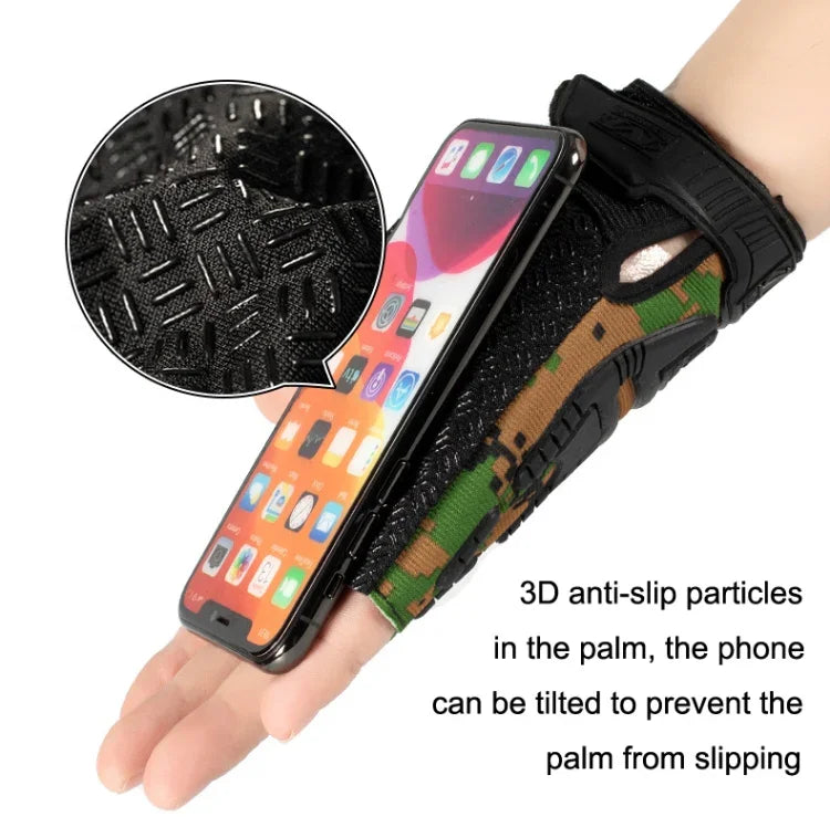 Găng tay nửa ngón thể thao ngoài trời chống trượt silicone bảo vệ, mã miễn phí