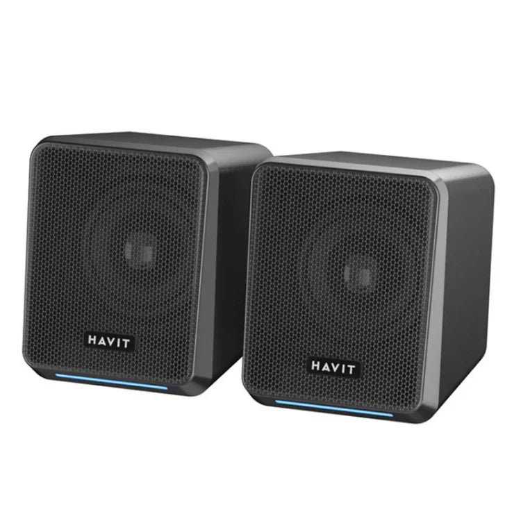 Loa âm thanh máy tính Havit A20 Plus có dây, âm thanh vòm stereo với đèn nền nhiều màu, đen, phiên bản Bluetooth
