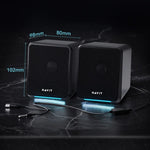 Loa âm thanh máy tính Havit A20 Plus có dây, âm thanh vòm stereo với đèn nền nhiều màu, đen, phiên bản Bluetooth