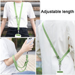 Dây đeo messenger điện thoại có thể điều chỉnh, dây đeo cổ rộng, màu xanh matcha, xanh ngọc, tím đậm, cam, bạc, đen cổ điển