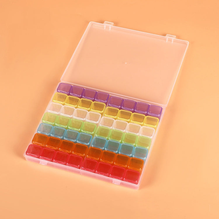 56 Slots Transparent Plastic Storage Box Jewelry Nail Art Rhinestone Bead Box, Transparent, Colored