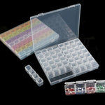 56 Slots Transparent Plastic Storage Box Jewelry Nail Art Rhinestone Bead Box, Transparent, Colored