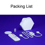 Đèn lục giác RGB Symphony DIY đèn tường tạo không gian cạnh giường, Đèn tổ ong thông minh, Bộ 10 cái, Bộ 12 cái