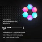 Đèn lục giác RGB Symphony DIY đèn tường tạo không gian cạnh giường, Đèn tổ ong thông minh, Bộ 10 cái, Bộ 12 cái