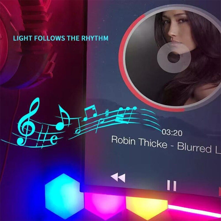 Đèn lục giác RGB Symphony DIY đèn tường tạo không gian cạnh giường, Đèn tổ ong thông minh, Bộ 10 cái, Bộ 12 cái