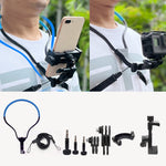 Dây đeo cổ máy ảnh TUYU, giá đỡ điện thoại gắn ngực cho quay video/POV, các phiên bản: tiêu chuẩn (đen), tiêu chuẩn (xanh), có kẹp điện thoại (đen), có kẹp điện thoại (xanh), quay dọc (đen), quay dọc (xanh), quay dọc + kẹp điện thoại (đen)