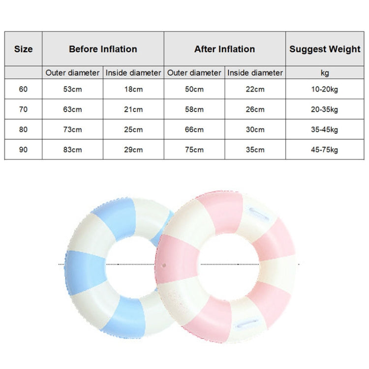 Phao bơi trẻ em dày dặn cho thể thao nước ngoài trời, 60cm, 70cm, 80cm, 90cm, 90cm có tay cầm