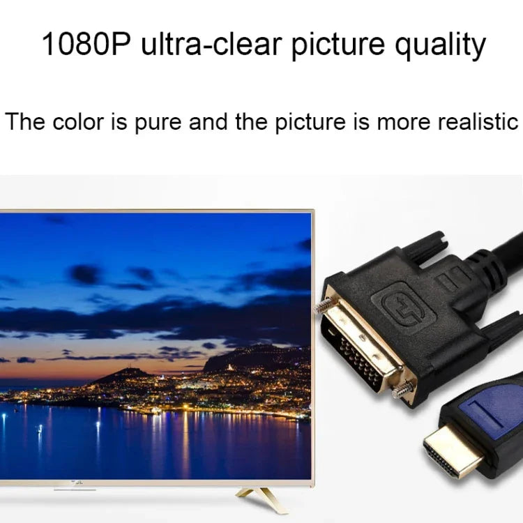 Cáp HDMI 3m Sang DVI 24+1P 1080P Hai Chiều HD Dùng Kết Nối Máy Tính Với Màn Hình, HDMI Sang DVI