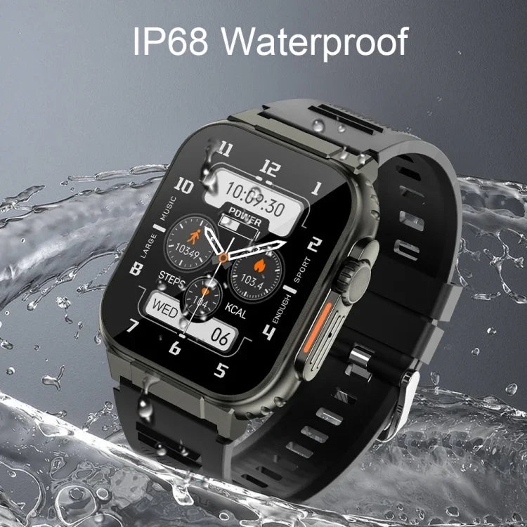 Đồng hồ Thông minh Gọi Bluetooth Đa chức năng Theo dõi Sức khỏe IP68 Màn hình 1.96 Inch A70, Màu Đen, Cam