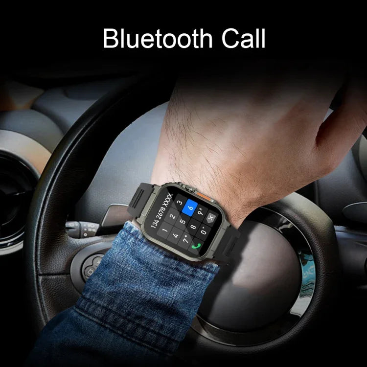 Đồng hồ Thông minh Gọi Bluetooth Đa chức năng Theo dõi Sức khỏe IP68 Màn hình 1.96 Inch A70, Màu Đen, Cam