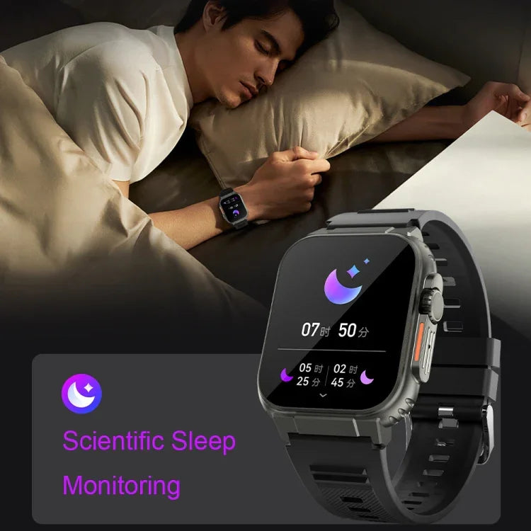 Đồng hồ Thông minh Gọi Bluetooth Đa chức năng Theo dõi Sức khỏe IP68 Màn hình 1.96 Inch A70, Màu Đen, Cam