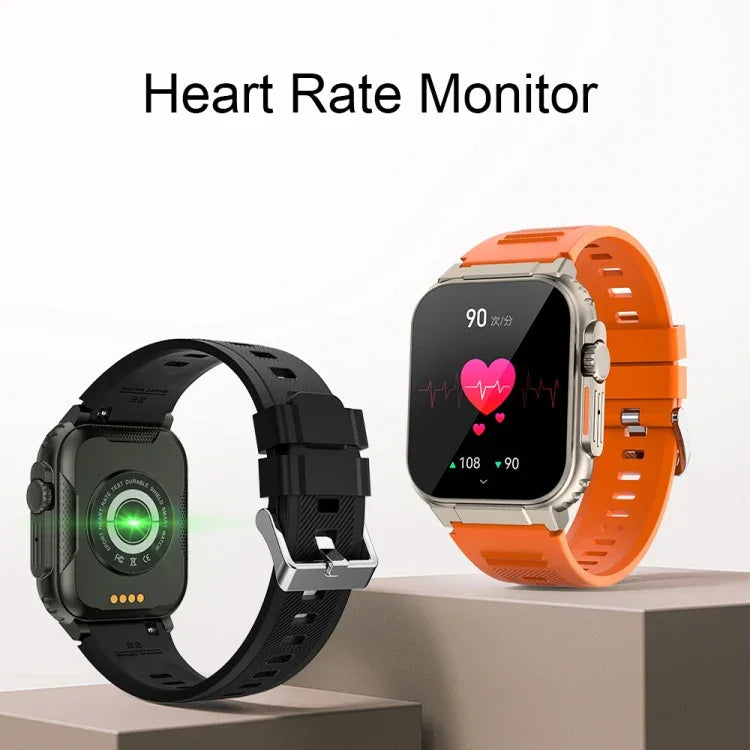 Đồng hồ Thông minh Gọi Bluetooth Đa chức năng Theo dõi Sức khỏe IP68 Màn hình 1.96 Inch A70, Màu Đen, Cam