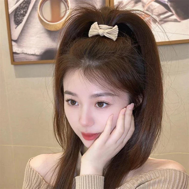 5 chiếc/bịch phụ kiện tóc nơ nữ, băng đô co giãn không để lại dấu thắt