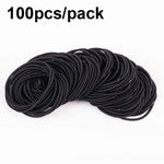 100 chiếc/bịch phụ kiện tóc co giãn, vòng tóc nylon, dây thun, băng đô