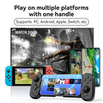 Tay cầm chơi game Bluetooth D6 thu gọn cảm biến sáu trục Hall kép cho Android/iPhone/Switch, D6 Đen, D6 Trắng Đen, D6 Trắng Đỏ