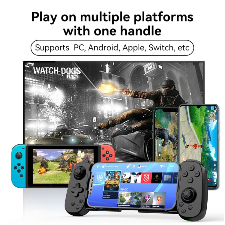 Tay cầm chơi game Bluetooth D6 thu gọn cảm biến sáu trục Hall kép cho Android/iPhone/Switch, D6 Đen, D6 Trắng Đen, D6 Trắng Đỏ