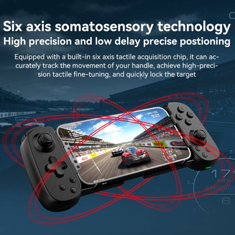 Tay cầm chơi game Bluetooth D6 thu gọn cảm biến sáu trục Hall kép cho Android/iPhone/Switch, D6 Đen, D6 Trắng Đen, D6 Trắng Đỏ