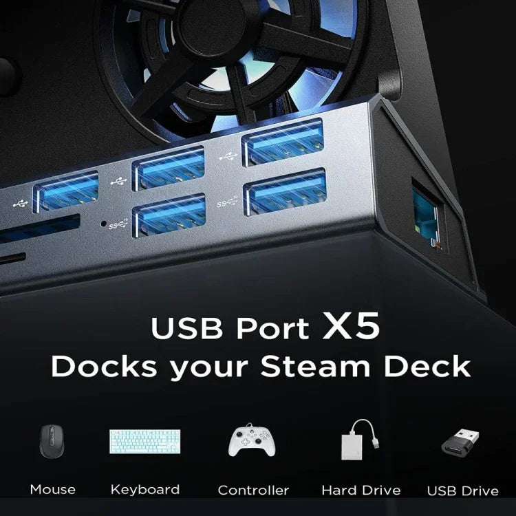 Đế sạc 100W PD đa chức năng USB 3.0 cho máy chơi game ASUS ROG Ally, 5 trong 1, 6 trong 1, 9 trong 1, 10 trong 1