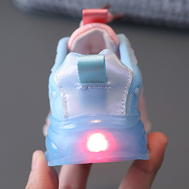 Giày thể thao LED phát sáng cho bé gái WISDOMFROG, giày lưới gradient cho bé trai, cỡ 21, 22, 23, 24, 25, 26, 27, 28, 29, 30