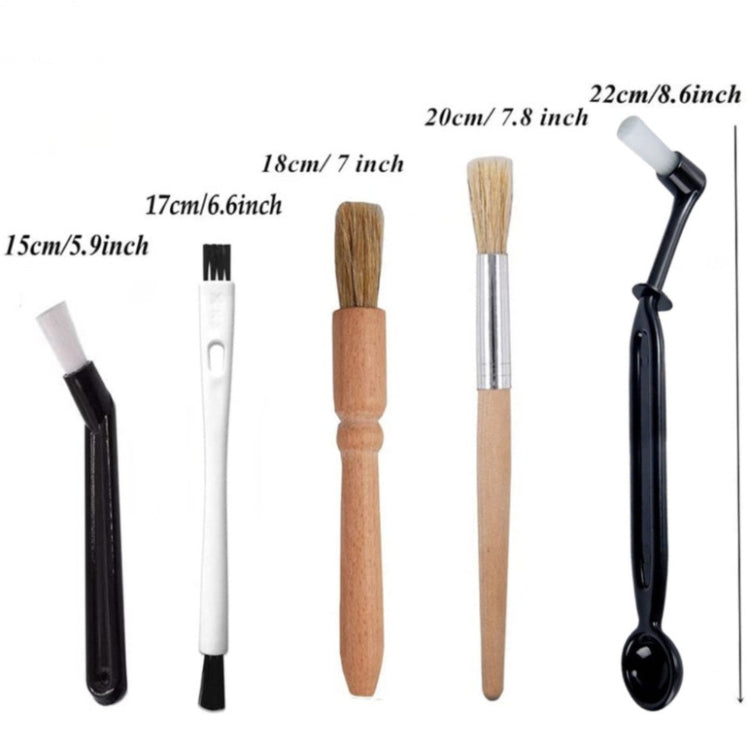Bộ vệ sinh máy pha cà phê, chổi xay cà phê, loại 5 trong 1 A, 4 trong 1 B, 3 trong 1 C, 4 trong 1 D, 4 trong 1 E, 4 trong 1 F, 14 trong 1 G, 4 trong 1 H