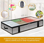 Túi đựng đồ gấp gọn dưới giường bằng vải không dệt cho quần áo và chăn, 100x50x18cm, 100x50x18cm (in màu xám)