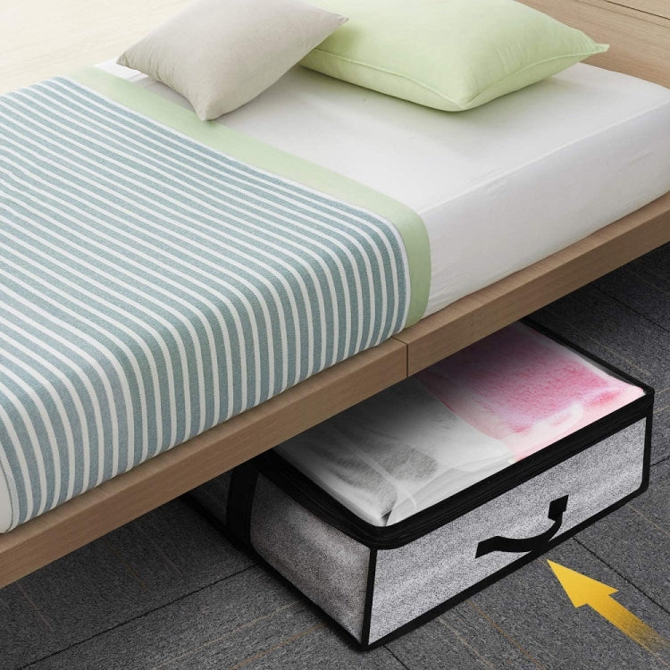 Túi đựng đồ gấp gọn dưới giường bằng vải không dệt cho quần áo và chăn, 100x50x18cm, 100x50x18cm (in màu xám)