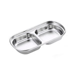 Đĩa nước sốt vuông bằng thép không gỉ cho lẩu, đĩa gia vị, bộ đồ nướng, 1 ngăn (bạc), 2 ngăn (bạc), 3 ngăn (bạc), 4 ngăn (bạc), 1 ngăn (vàng), 2 ngăn (vàng), 3 ngăn (vàng), 4 ngăn (vàng)