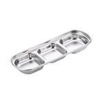 Đĩa nước sốt vuông bằng thép không gỉ cho lẩu, đĩa gia vị, bộ đồ nướng, 1 ngăn (bạc), 2 ngăn (bạc), 3 ngăn (bạc), 4 ngăn (bạc), 1 ngăn (vàng), 2 ngăn (vàng), 3 ngăn (vàng), 4 ngăn (vàng)