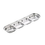 Đĩa nước sốt vuông bằng thép không gỉ cho lẩu, đĩa gia vị, bộ đồ nướng, 1 ngăn (bạc), 2 ngăn (bạc), 3 ngăn (bạc), 4 ngăn (bạc), 1 ngăn (vàng), 2 ngăn (vàng), 3 ngăn (vàng), 4 ngăn (vàng)