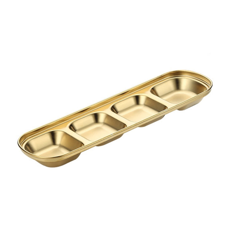 Đĩa nước sốt vuông bằng thép không gỉ cho lẩu, đĩa gia vị, bộ đồ nướng, 1 ngăn (bạc), 2 ngăn (bạc), 3 ngăn (bạc), 4 ngăn (bạc), 1 ngăn (vàng), 2 ngăn (vàng), 3 ngăn (vàng), 4 ngăn (vàng)