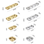 Đĩa nước sốt vuông bằng thép không gỉ cho lẩu, đĩa gia vị, bộ đồ nướng, 1 ngăn (bạc), 2 ngăn (bạc), 3 ngăn (bạc), 4 ngăn (bạc), 1 ngăn (vàng), 2 ngăn (vàng), 3 ngăn (vàng), 4 ngăn (vàng)