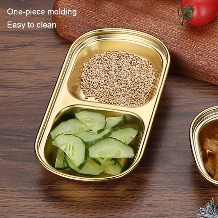 Đĩa nước sốt vuông bằng thép không gỉ cho lẩu, đĩa gia vị, bộ đồ nướng, 1 ngăn (bạc), 2 ngăn (bạc), 3 ngăn (bạc), 4 ngăn (bạc), 1 ngăn (vàng), 2 ngăn (vàng), 3 ngăn (vàng), 4 ngăn (vàng)