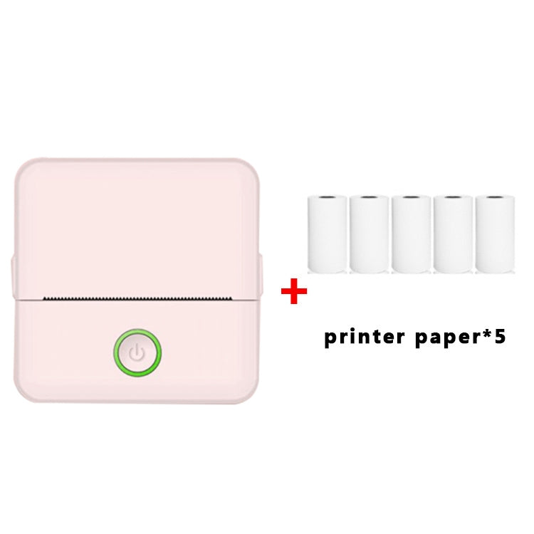 Máy in bỏ túi không mực Bluetooth X6 200DPI cho học sinh làm bài tập, giấy in màu hồng x1, giấy in trắng x1, giấy in màu hồng x5, giấy in trắng x5, nhãn dán màu hồng x5, nhãn dán trắng x5, 5 giấy in màu hồng + 5 nhãn dán