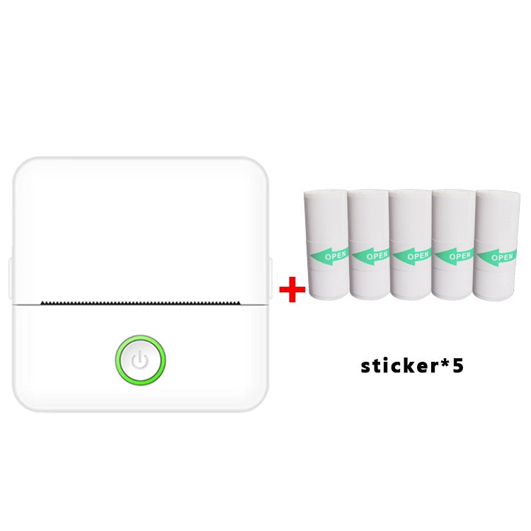 Máy in bỏ túi không mực Bluetooth X6 200DPI cho học sinh làm bài tập, giấy in màu hồng x1, giấy in trắng x1, giấy in màu hồng x5, giấy in trắng x5, nhãn dán màu hồng x5, nhãn dán trắng x5, 5 giấy in màu hồng + 5 nhãn dán