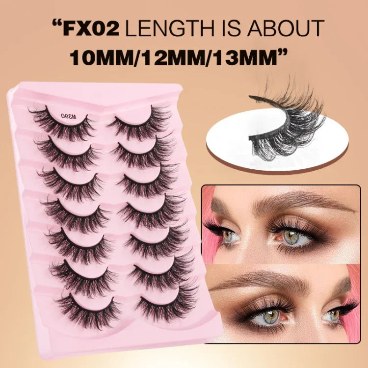 7 cặp mi giả lông chồn 3D tự nhiên, mềm mại, M390