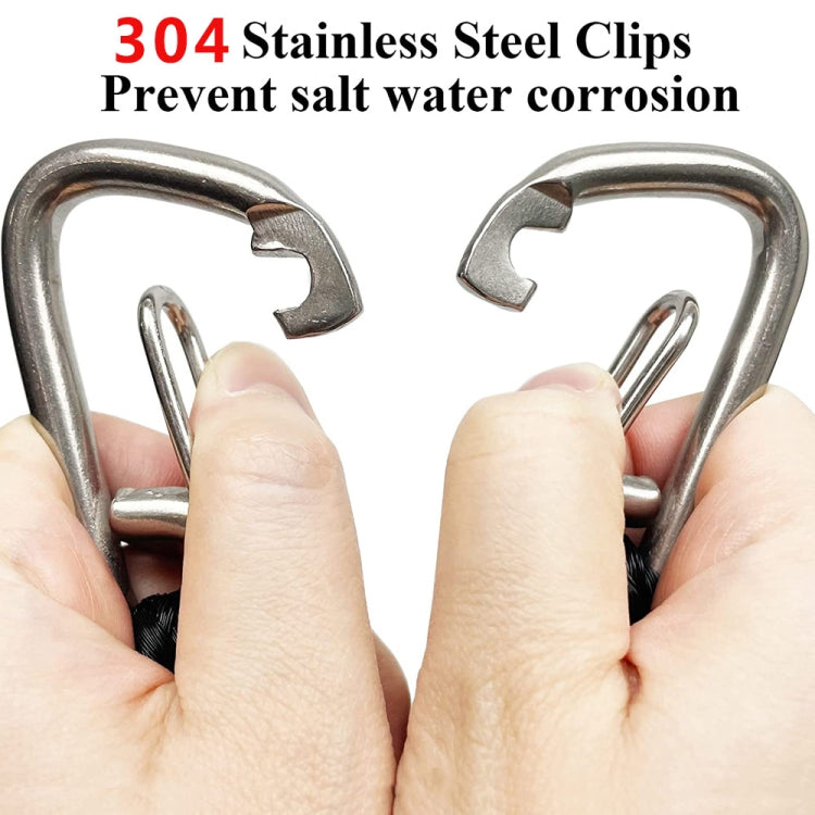 Kẹp inox mũi cầu tàu, phụ kiện dây thừng thuyền PWC có bộ giảm chấn tích hợp, dây neo kayak, màu đen, đen xanh đỏ, xanh trắng đen
