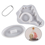 Khuôn silicone cây thông Noel bằng nhựa epoxy trong suốt, không có dây hạt, có 10 dây hạt vàng, có 10 dây hạt bạc, có 10 dây hạt nhiều màu