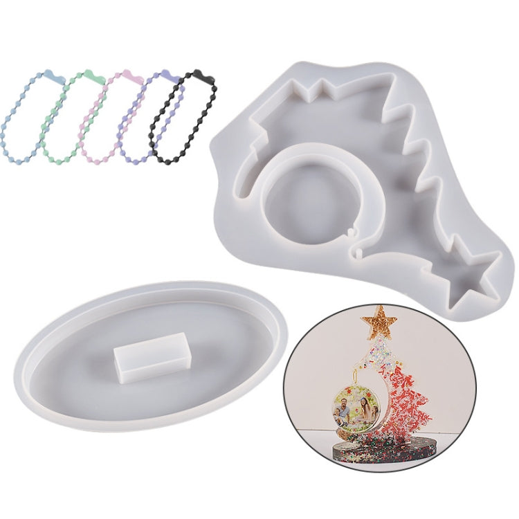 Khuôn silicone cây thông Noel bằng nhựa epoxy trong suốt, không có dây hạt, có 10 dây hạt vàng, có 10 dây hạt bạc, có 10 dây hạt nhiều màu