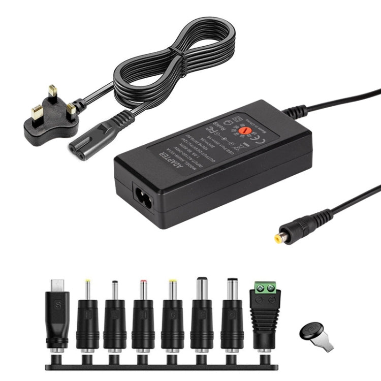 Adapter sạc nguồn DC điều chỉnh 65W 6-20V 3A, phích cắm US, phích cắm EU, phích cắm UK nhỏ, phích cắm AU, phích cắm UK lớn