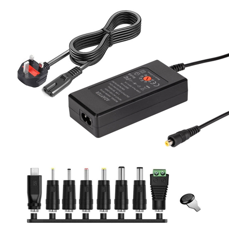 Adapter sạc nguồn DC điều chỉnh 65W 6-20V 3A, phích cắm US, phích cắm EU, phích cắm UK nhỏ, phích cắm AU, phích cắm UK lớn