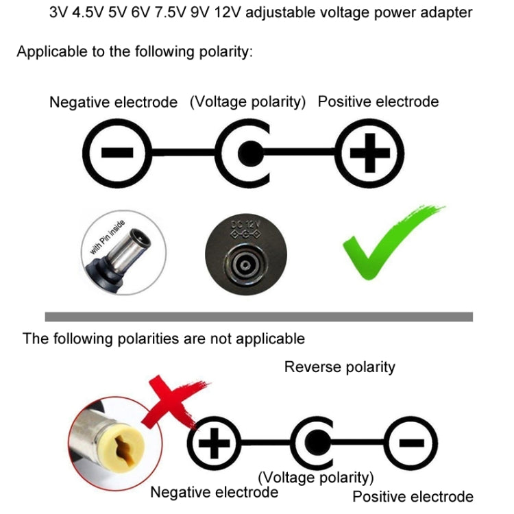 Adapter sạc nguồn DC điều chỉnh 65W 6-20V 3A, phích cắm US, phích cắm EU, phích cắm UK nhỏ, phích cắm AU, phích cắm UK lớn