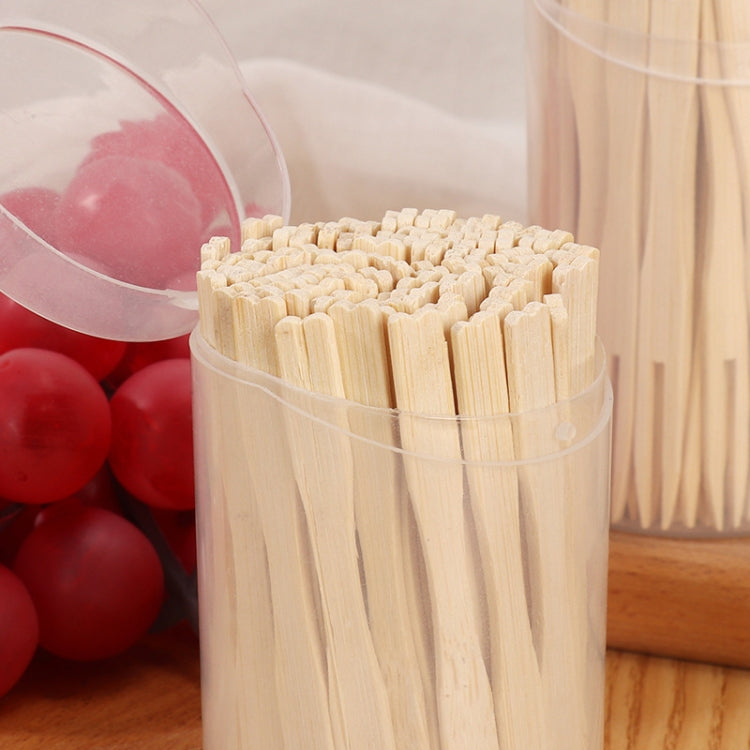 Xiên trái cây tre dùng một lần, nĩa tráng miệng hai chấu dùng trong gia đình, 100 chiếc/hộp, 200 chiếc/hộp