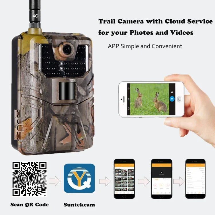 Camera săn bắn 36MP 4K 4G điều khiển từ xa qua APP trên điện thoại di động xem ảnh / video mọi lúc, HC-900Pro