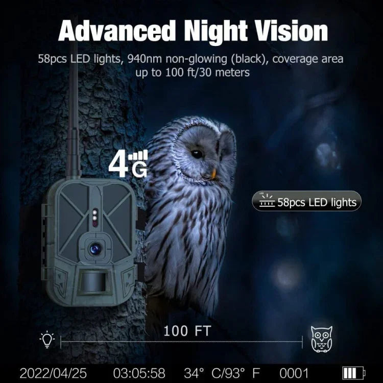 Camera theo dõi ngoài trời 4K 4G điều khiển từ xa qua điện thoại di động xem ảnh / video mọi lúc, HC-940Pro-Li