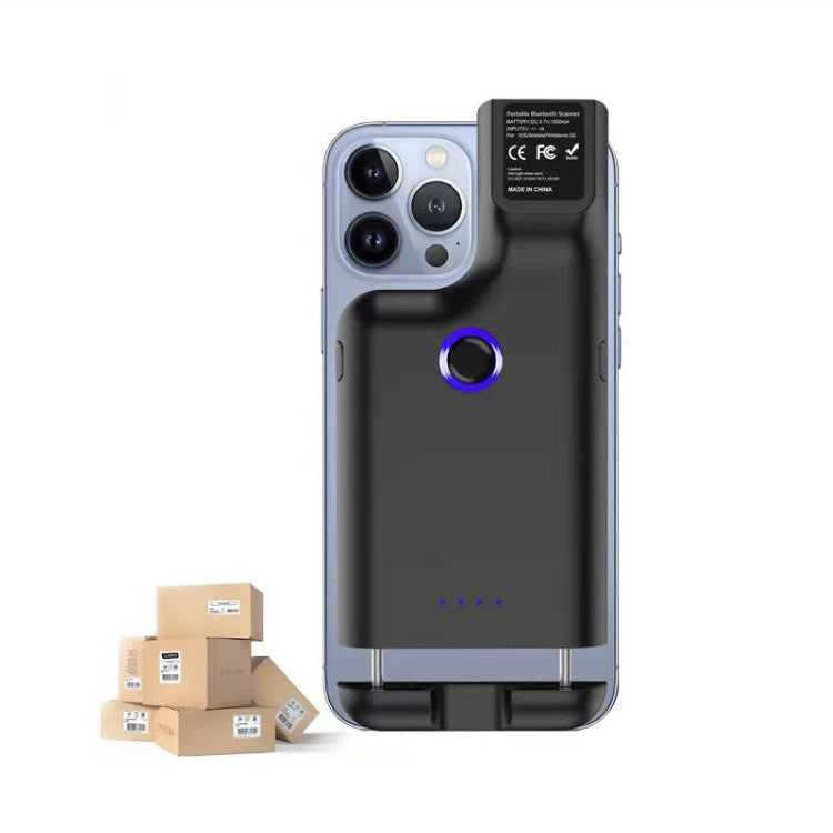 Máy quét mã vạch Bluetooth HC101D 2D không dây kẹp sau, đọc mã vạch điện thoại, 2D trung tâm, 2D bên cạnh