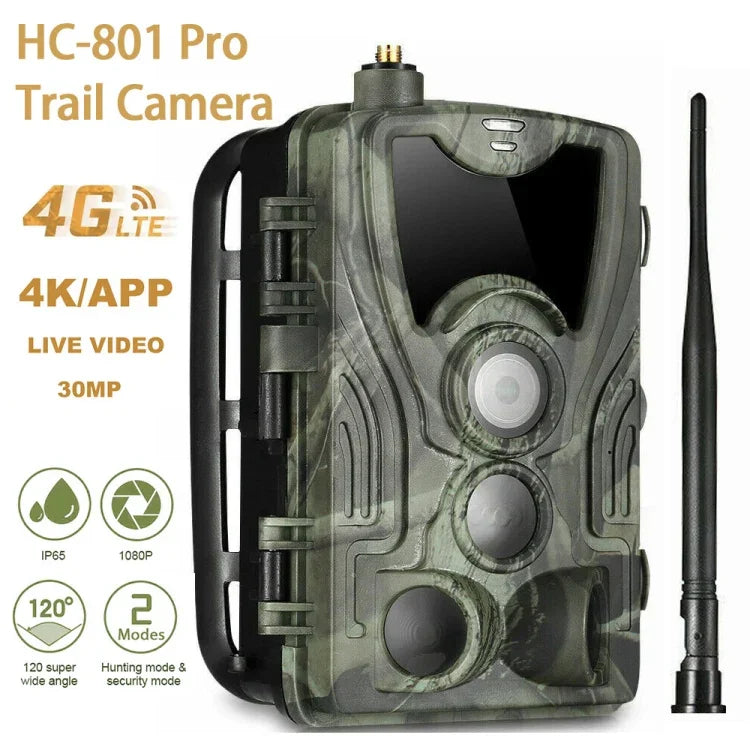 Camera săn bắn ngoài trời 4K 4G HC-801Pro điều khiển từ xa qua APP trên điện thoại di động xem ảnh và video mọi lúc, phích cắm EU, phích cắm US, phích cắm AU