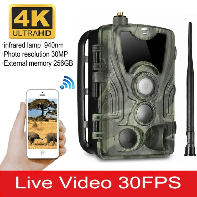 Camera săn bắn ngoài trời 4K 4G HC-801Pro điều khiển từ xa qua APP trên điện thoại di động xem ảnh và video mọi lúc, phích cắm EU, phích cắm US, phích cắm AU